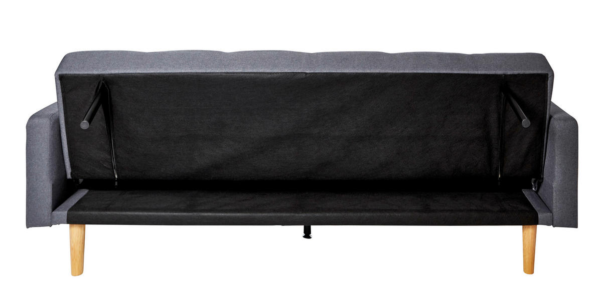 SCHLAFSOFA Webstoff Grau  - Eichefarben/Grau, MODERN, Holz/Textil (213/83/83cm) - Livetastic