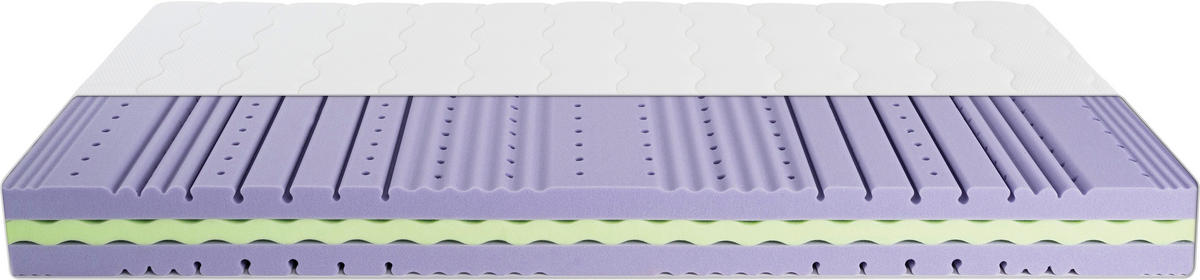 KALTSCHAUMMATRATZE Alpenruhe 90/200 cm Höhe ca. 19 cm  - Grauweiß, KONVENTIONELL, Textil (90/200cm) - Träumeland