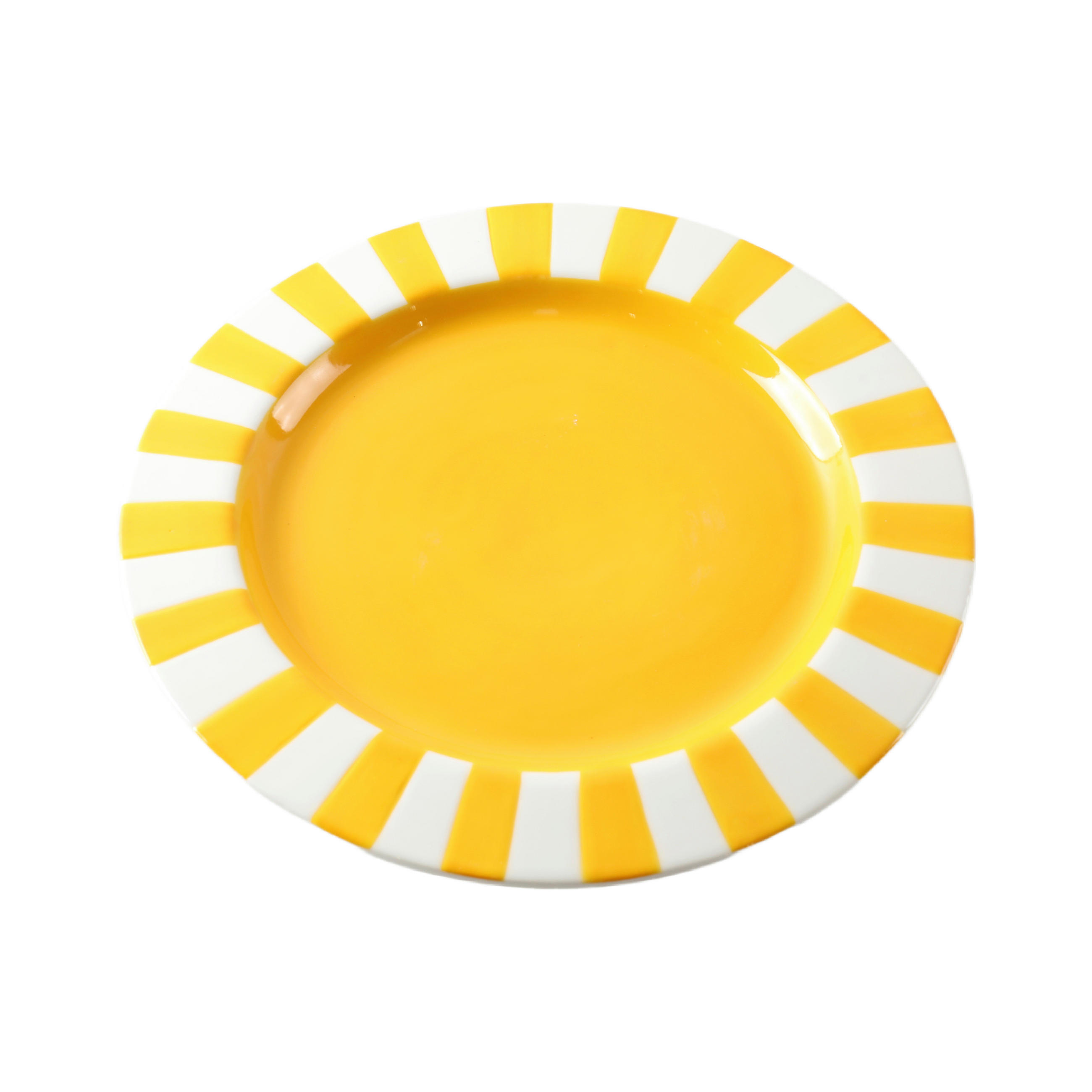 PLATZTELLER  - Gelb/Weiß, Basics, Keramik (25,8/2,6cm)