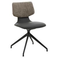 STUHL Echtleder Dunkelgrau  - Dunkelgrau/Anthrazit, Design, Leder/Textil (50/87/56,5cm) - Musterring