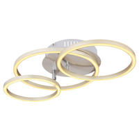 STROPNA LED-SVETILKA  Kendy //3000 K/230 V/ - barve niklja/bela, Basics, kovina/umetna masa (50/30/9,5cm) - Globo