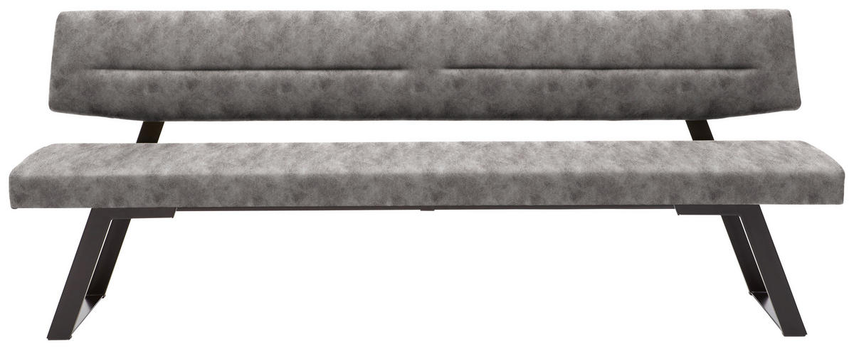 SITZBANK 170/85/58 cm  in Grau  - Schwarz/Grau, Design, Textil/Metall (170/85/58cm) - Dieter Knoll