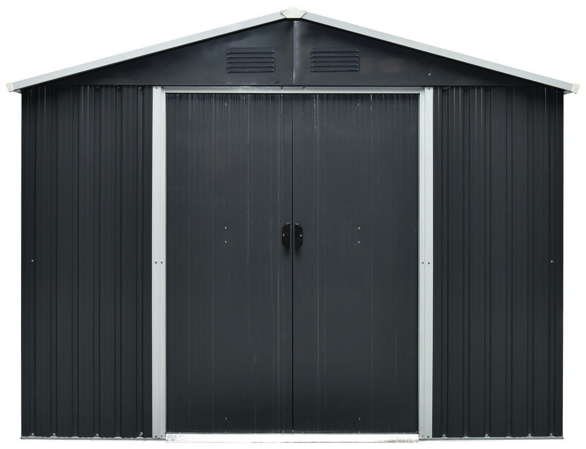 GERÄTEHAUS 301/214/238 cm  - Anthrazit/Weiß, Basics, Metall (301/214/238cm)