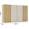 SCHWEBETÜRENSCHRANK 360/223/68 cm 4-türig Eichefarben, Champagner  - Champagner/Eichefarben, Design, Glas/Holz (360/223/68cm) - Novel