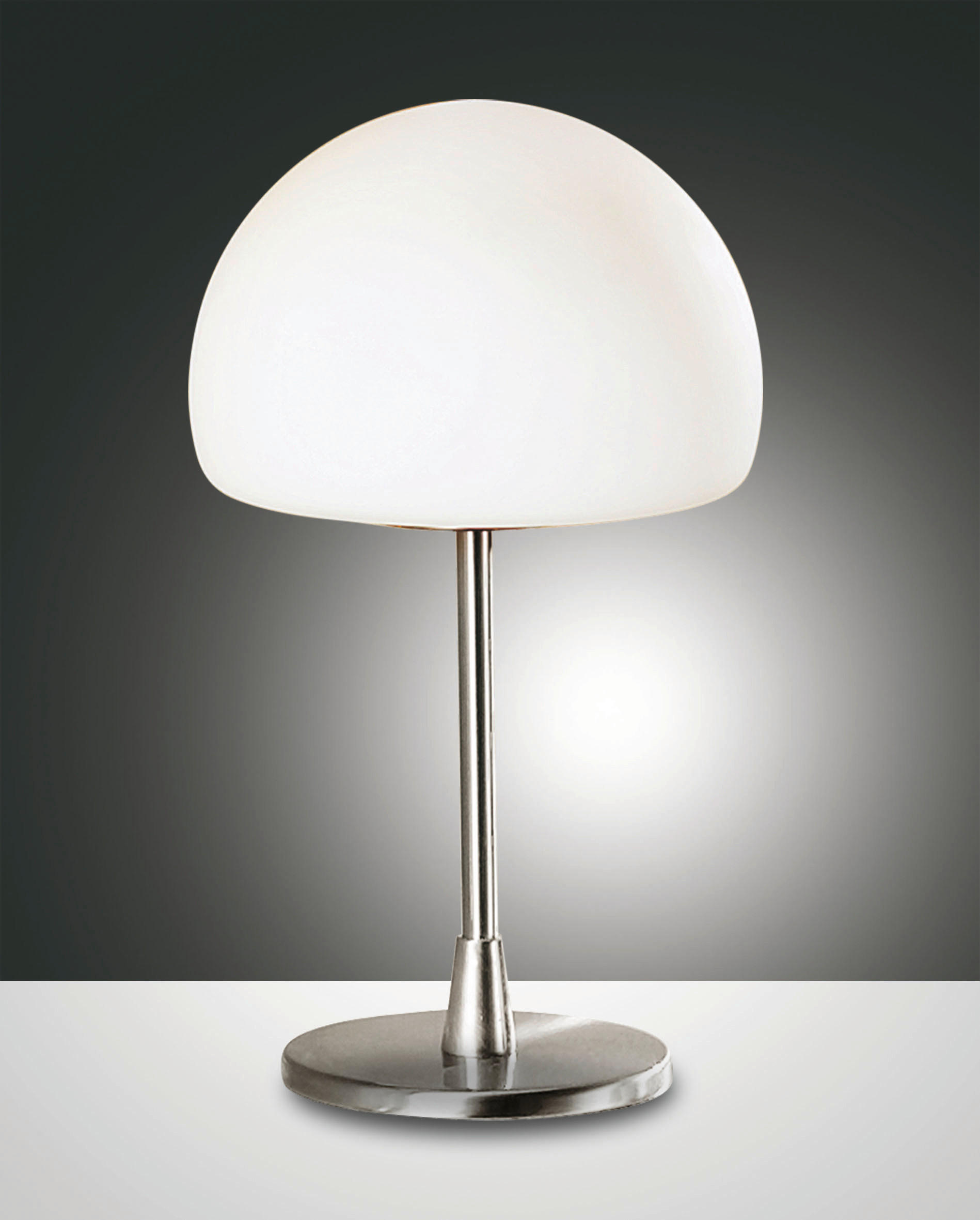 LED-TISCHLEUCHTE 15/26 cm   - Weiß/Nickelfarben, Design, Glas/Metall (15/26cm)