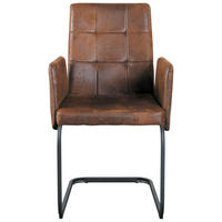 ARMLEHNSTUHL  in Eisen Webstoff  - Schwarz/Braun, Modern, Textil/Metall (52/91/59,5cm) - MID.YOU