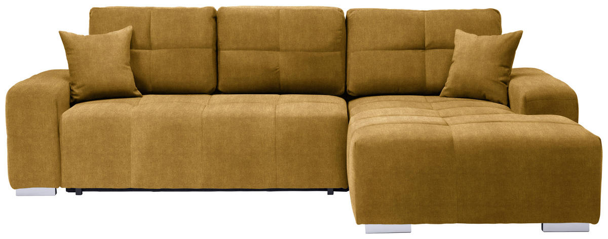 ECKSOFA Gelb Webstoff  - Gelb/Silberfarben, Design, Kunststoff/Textil (280/194cm) - Carryhome
