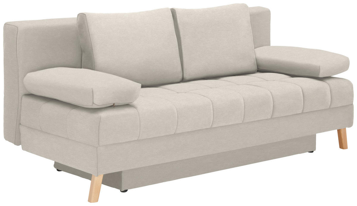 SCHLAFSOFA in Webstoff Creme  - Creme/Naturfarben, Konventionell, Holz/Textil (195/90/90cm) - Cantus