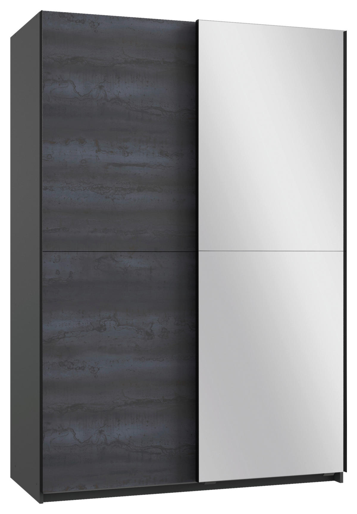 SCHWEBETÜRENSCHRANK in Graphitfarben, Dunkelgrau  - Dunkelgrau/Graphitfarben, Basics, Holzwerkstoff (135/198/64cm) - MID.YOU