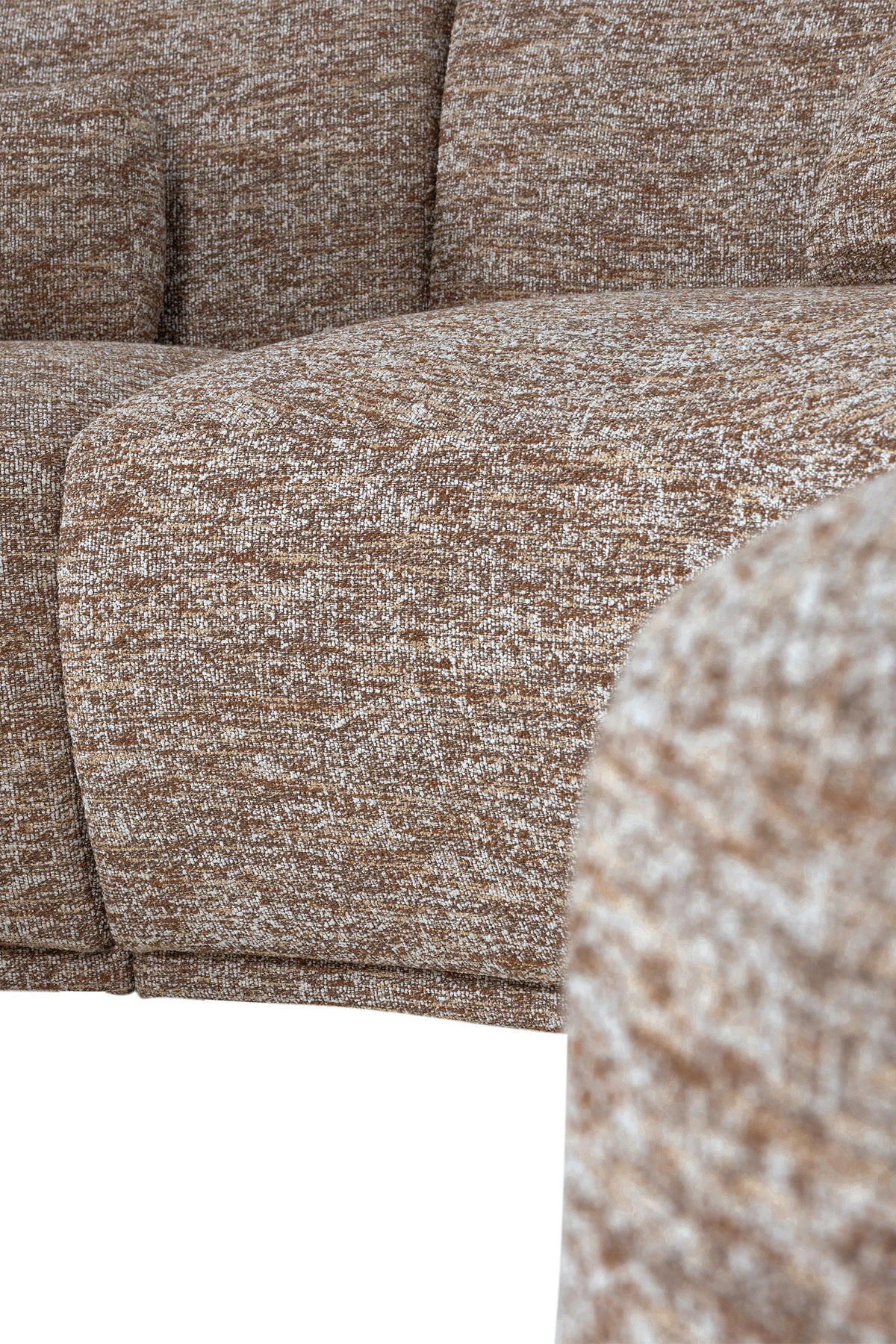 BIGSOFA Batavier in Webstoff Hellbraun  - Hellbraun/Schwarz, Design, Kunststoff/Textil (320/74/174cm) - Livetastic