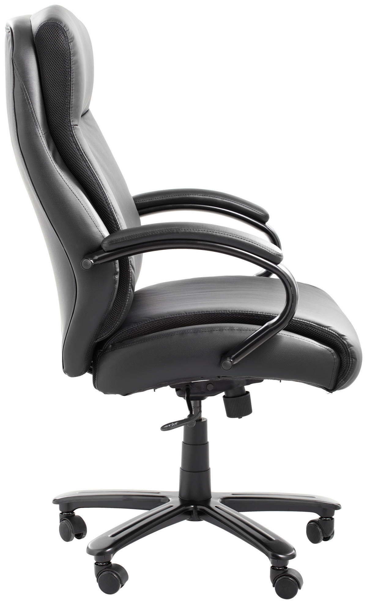 CHEFSESSEL Lederlook Schwarz  - Schwarz, KONVENTIONELL, Kunststoff/Textil (72/113-121/72cm) - Cantus