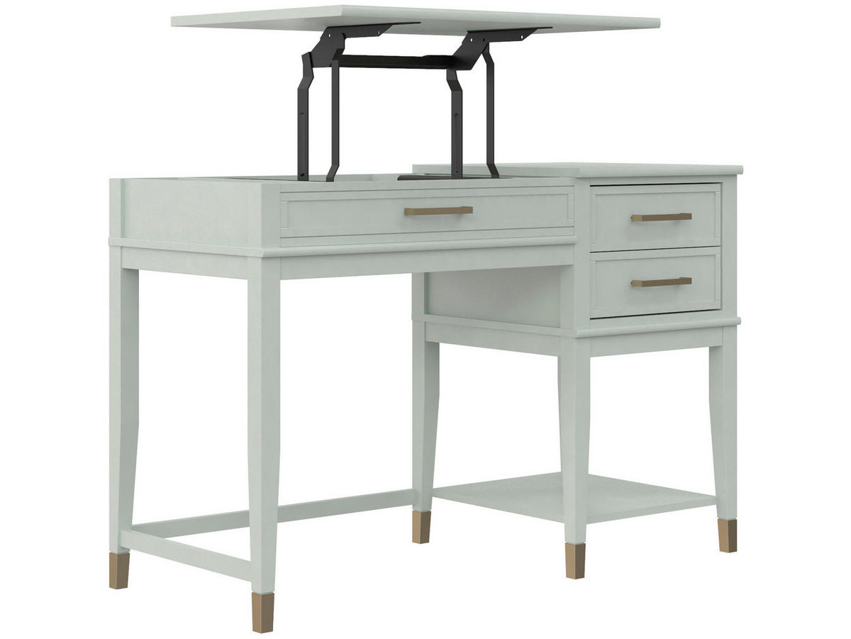 SCHREIBTISCH 115/49/77 cm  in Grün  - Messingfarben/Grün, Design, Holzwerkstoff/Metall (115/49/77cm) - MID.YOU