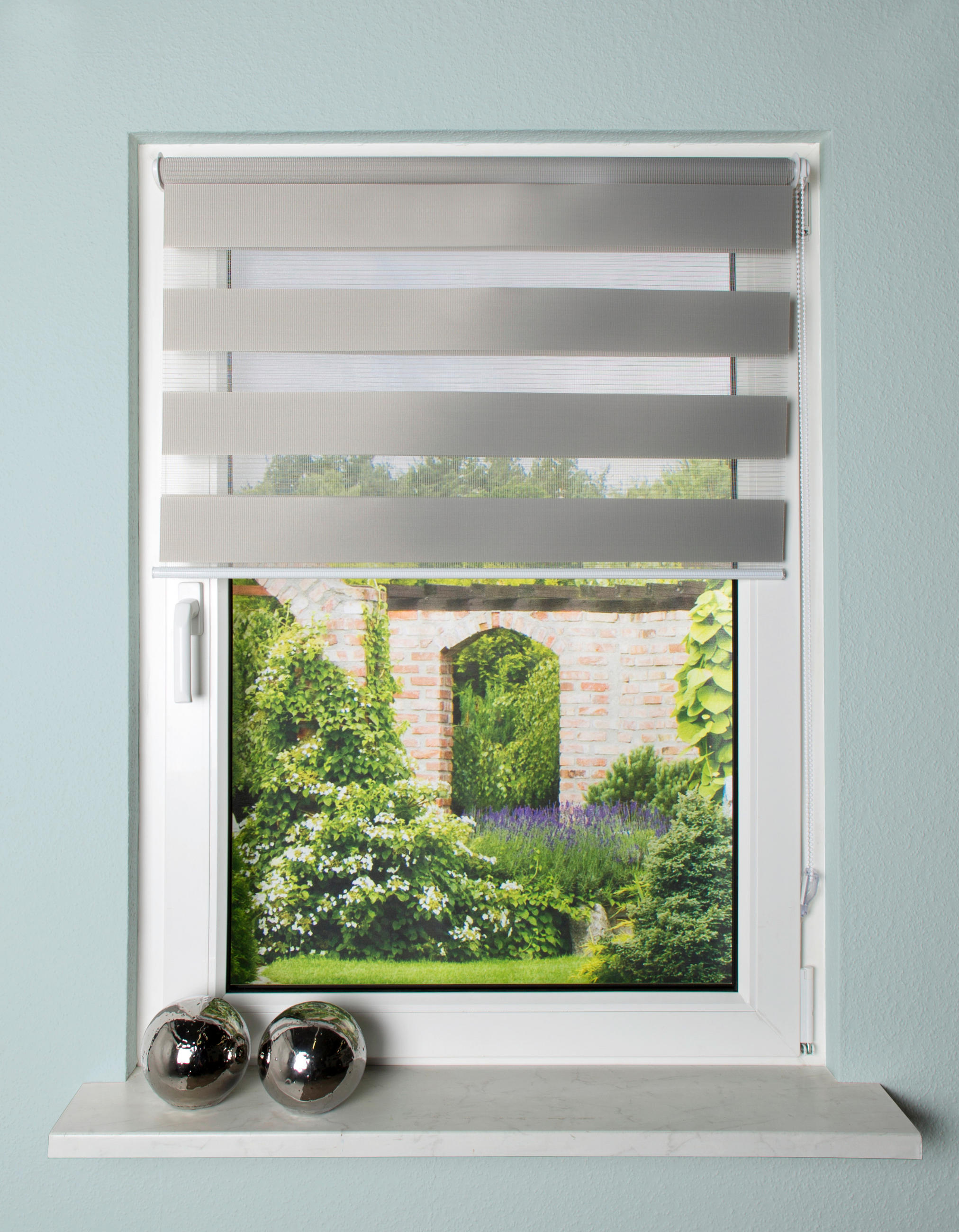 DOPPELROLLO 80/150 cm  - Grau, Design, Textil (80/150cm)