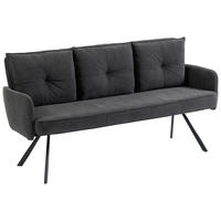 SITZBANK 180/93/67 cm Cord Anthrazit Metall  - Anthrazit/Schwarz, Design, Textil/Metall (180/93/67cm) - Novel