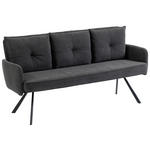 SITZBANK 180/93/67 cm Cord Anthrazit Metall  - Anthrazit/Schwarz, Design, Textil/Metall (180/93/67cm) - Novel