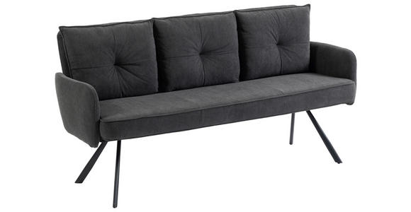SITZBANK 180/93/67 cm Cord Anthrazit Metall  - Anthrazit/Schwarz, Design, Textil/Metall (180/93/67cm) - Novel