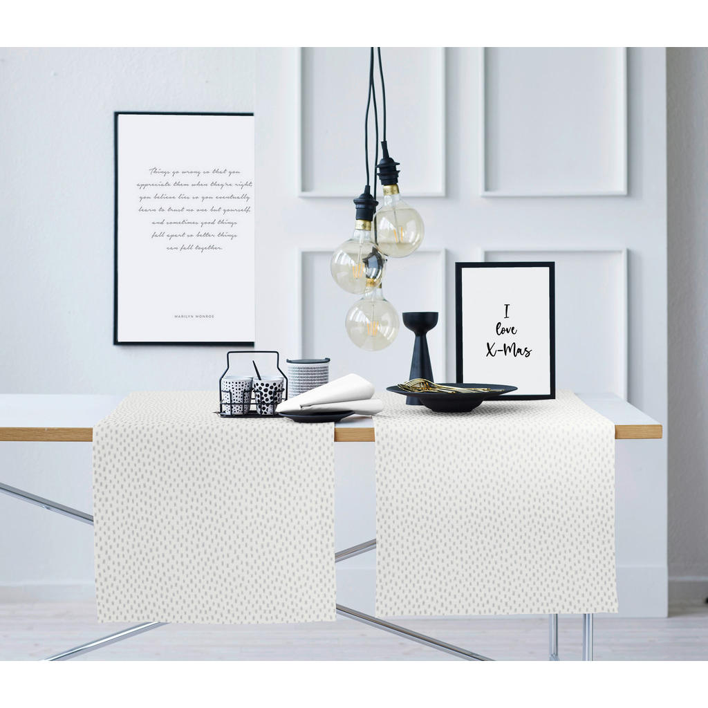 Thumbnail - Ambiente Tischläufer Christmas Elegance, Grau, Silber, Textil, Punkte, rechteckig, 48x140 cm, Oeko-Tex® Standard 100, Wo...
