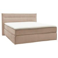 BOXSPRINGBETT 180/200 cm,  in Beige, Topper, H2 + H3 = mittel + fest  - Beige/Schwarz, Design, Textil (180/200cm) - Musterring