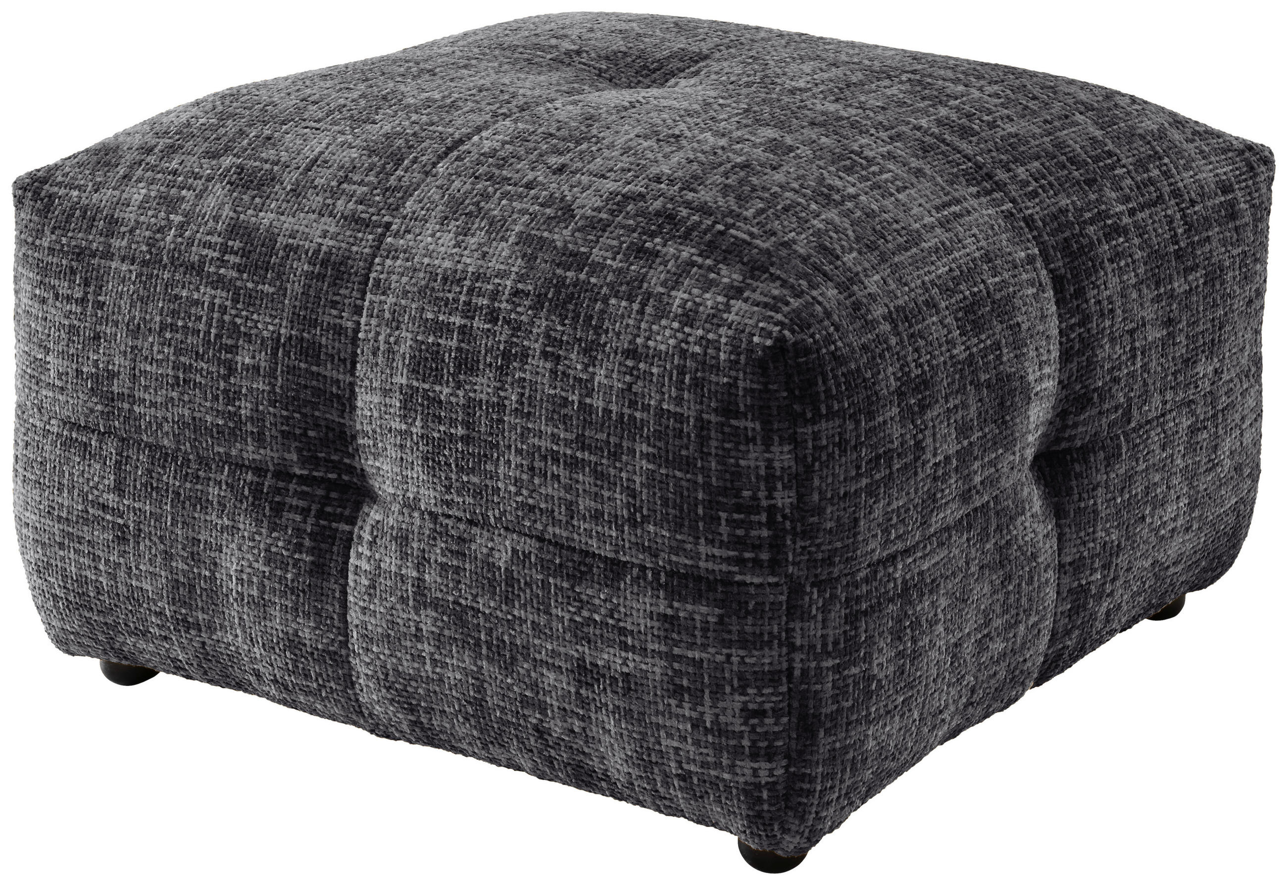 HOCKER in Textil Schwarz  - Schwarz, Design, Kunststoff/Textil (72/44/72cm) - Livetastic