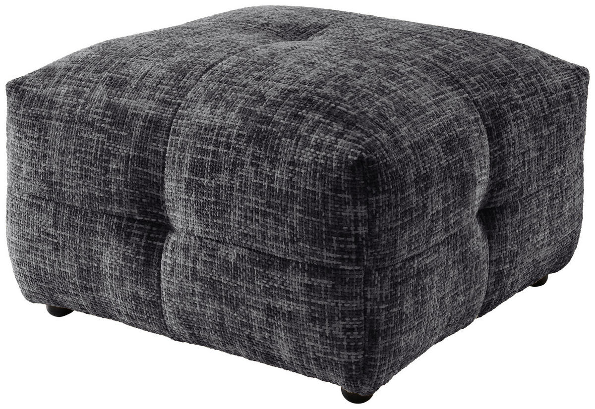 HOCKER in Textil Schwarz  - Schwarz, Design, Kunststoff/Textil (72/44/72cm) - Livetastic