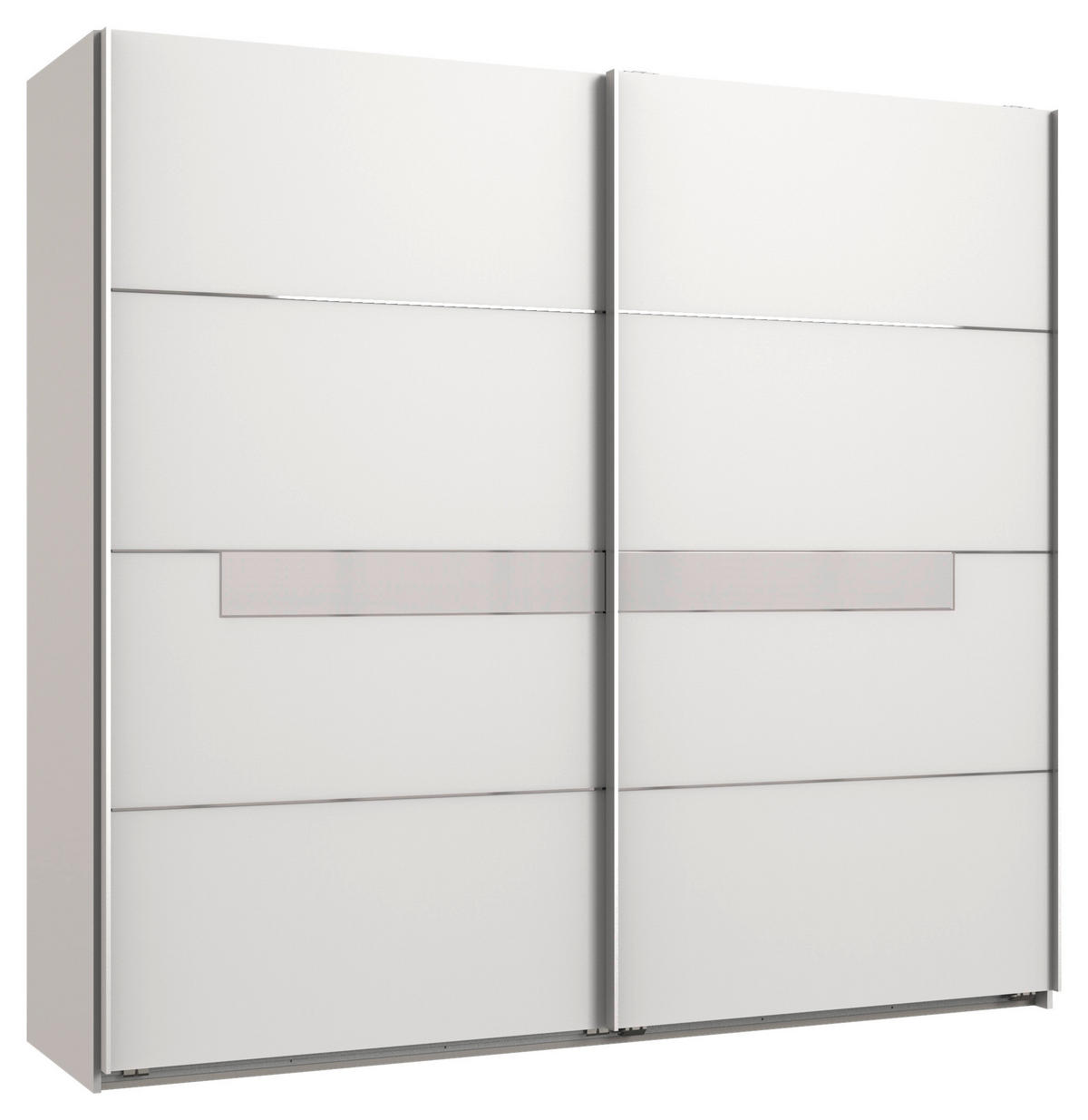 TOLÓAJTÓS SZEKRÉNY fehér  - ezüst/fehér, Design, faalapú anyag/fém (270/210/65cm) - Ti'me