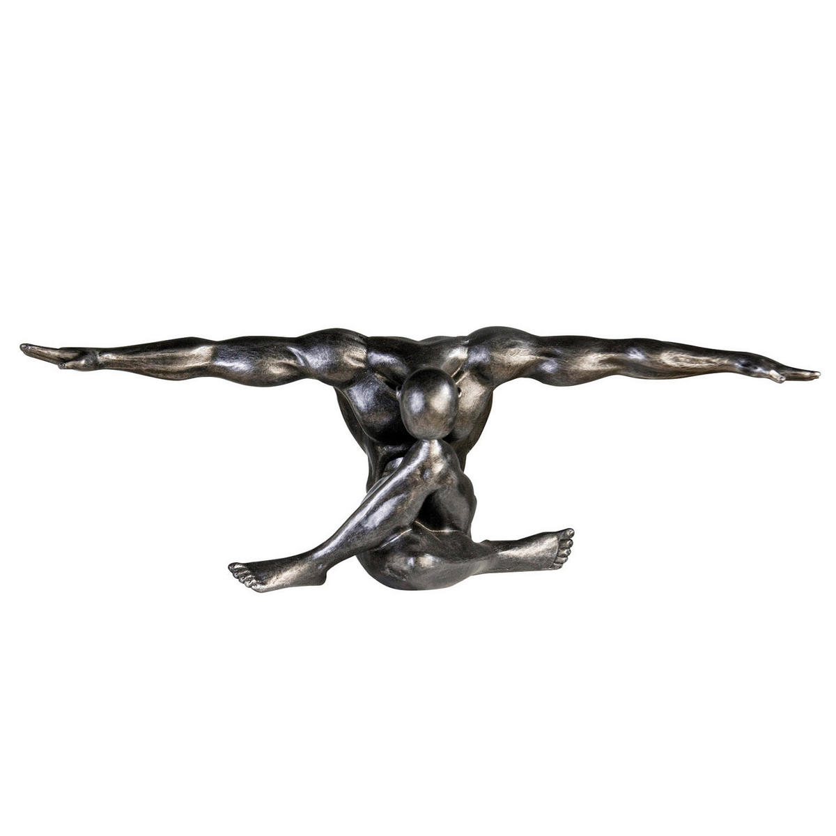 SKULPTUR - Silberfarben, Basics, Kunststoff (61/20/19cm)