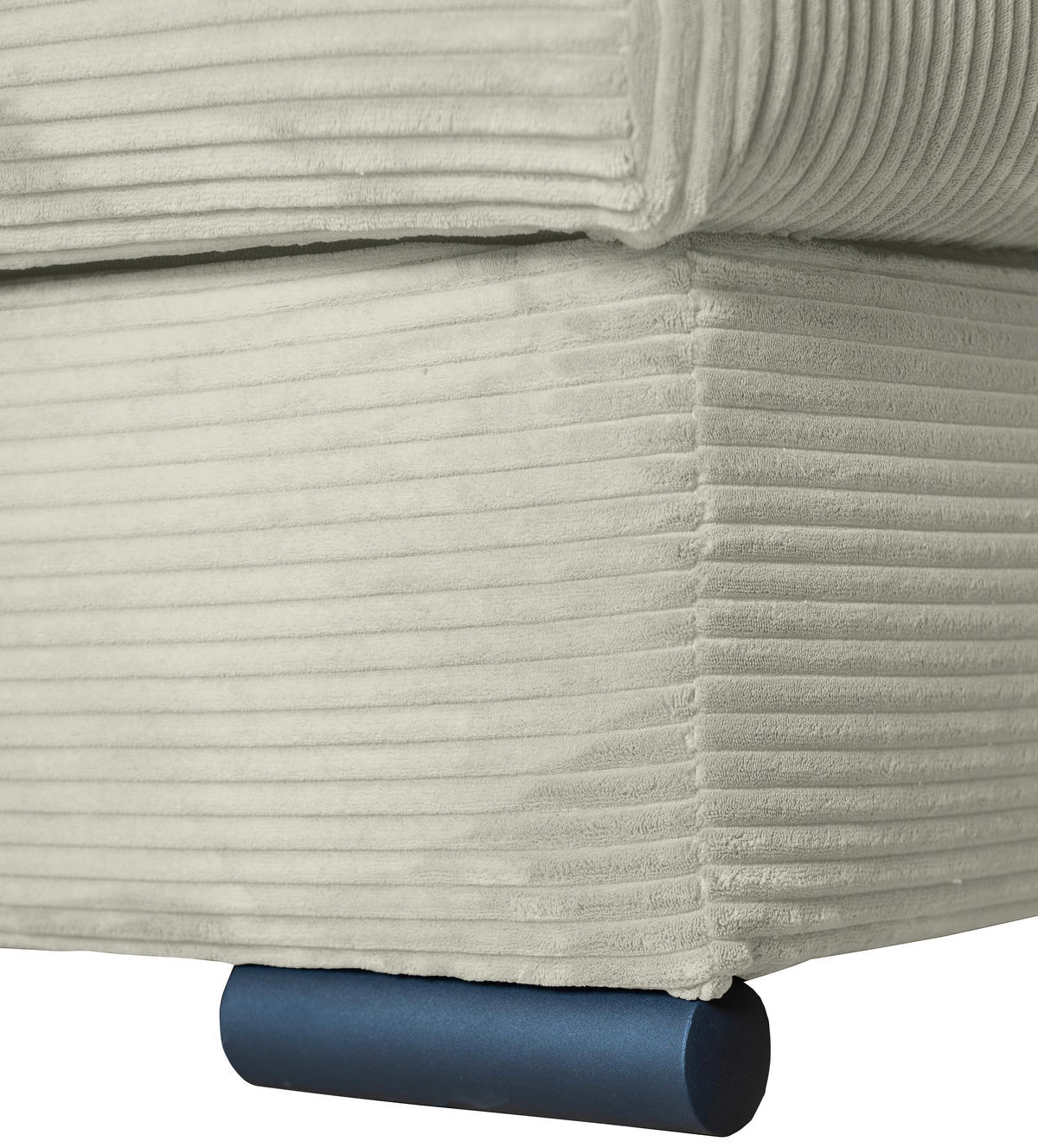 ECKSOFA Creme Cord  - Creme/Schwarz, KONVENTIONELL, Textil/Metall (168/258cm) - Carryhome