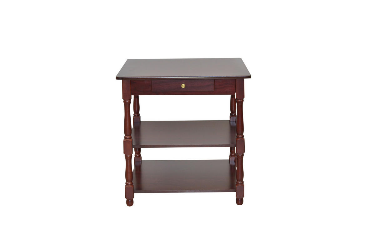 BEISTELLTISCH 48/52/54 cm Kautschukholz massiv Kirschbaumfarben rechteckig  - Kirschbaumfarben, KONVENTIONELL, Holz/Holzwerkstoff (48/52/54cm) - MID.YOU