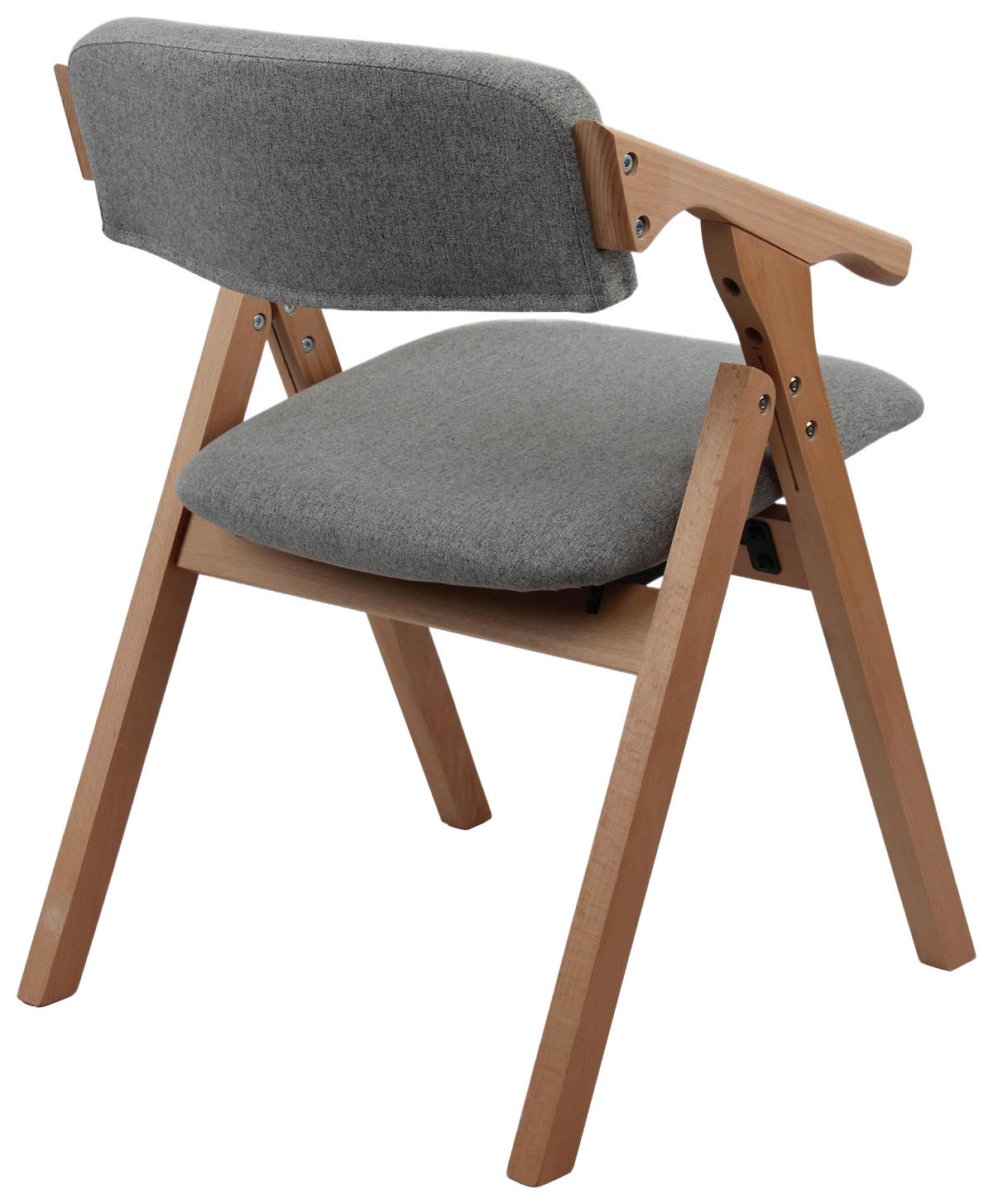 BESUCHERSTUHL  in Webstoff Grau  - Naturfarben/Grau, MODERN, Holz/Textil (53/78/47cm) - MID.YOU