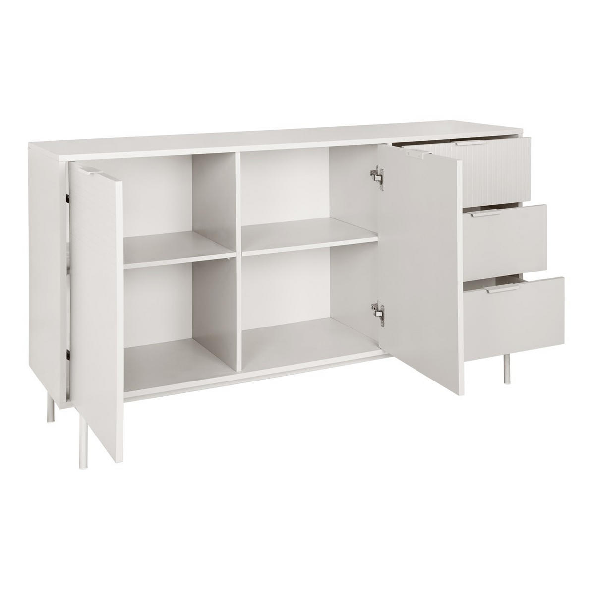 SIDEBOARD  140/80/40 cm 3 Schublade(n)  - Kaschmir, Design, Holzwerkstoff/Metall (140/80/40cm) - MID.YOU