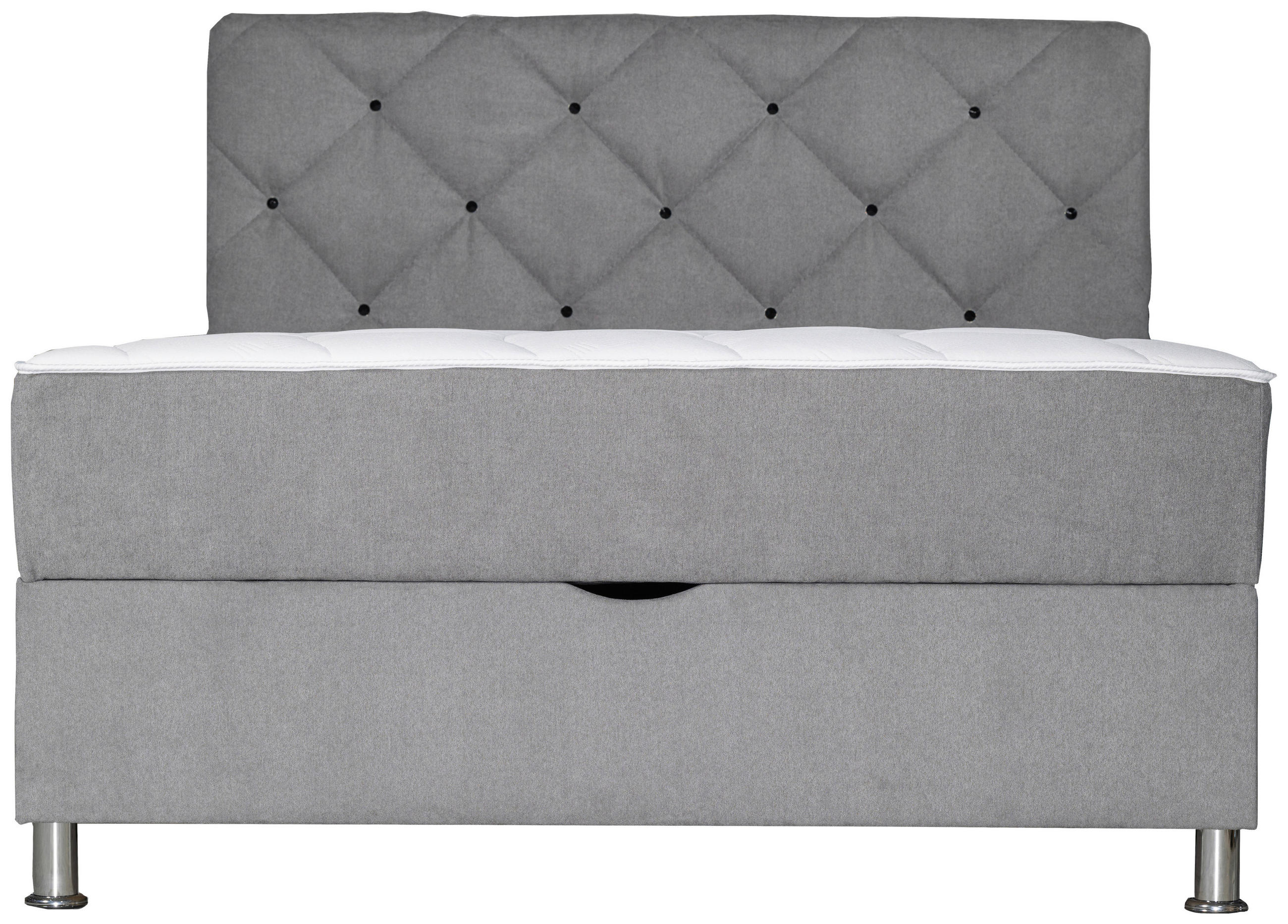 BOXBETT 140/200 cm  in Grau  - Chromfarben/Grau, Design, Kunststoff/Textil (140/200cm) - Boxxx