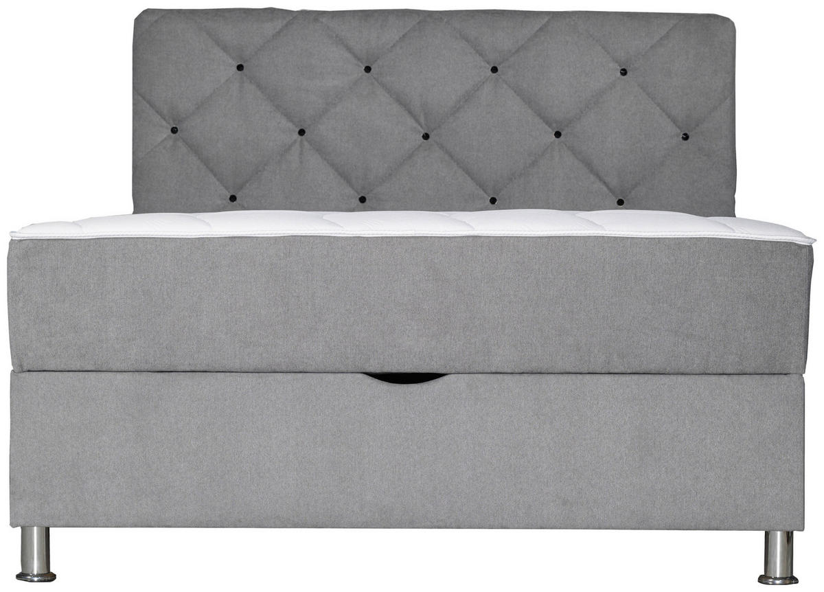 BOXBETT 120/200 cm  in Grau  - Chromfarben/Grau, Design, Kunststoff/Textil (120/200cm) - Boxxx