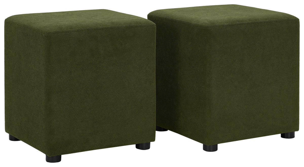 ECKSOFA Dunkelgrün Webstoff  - Dunkelgrün/Schwarz, KONVENTIONELL, Holz/Textil (283/244cm) - Carryhome
