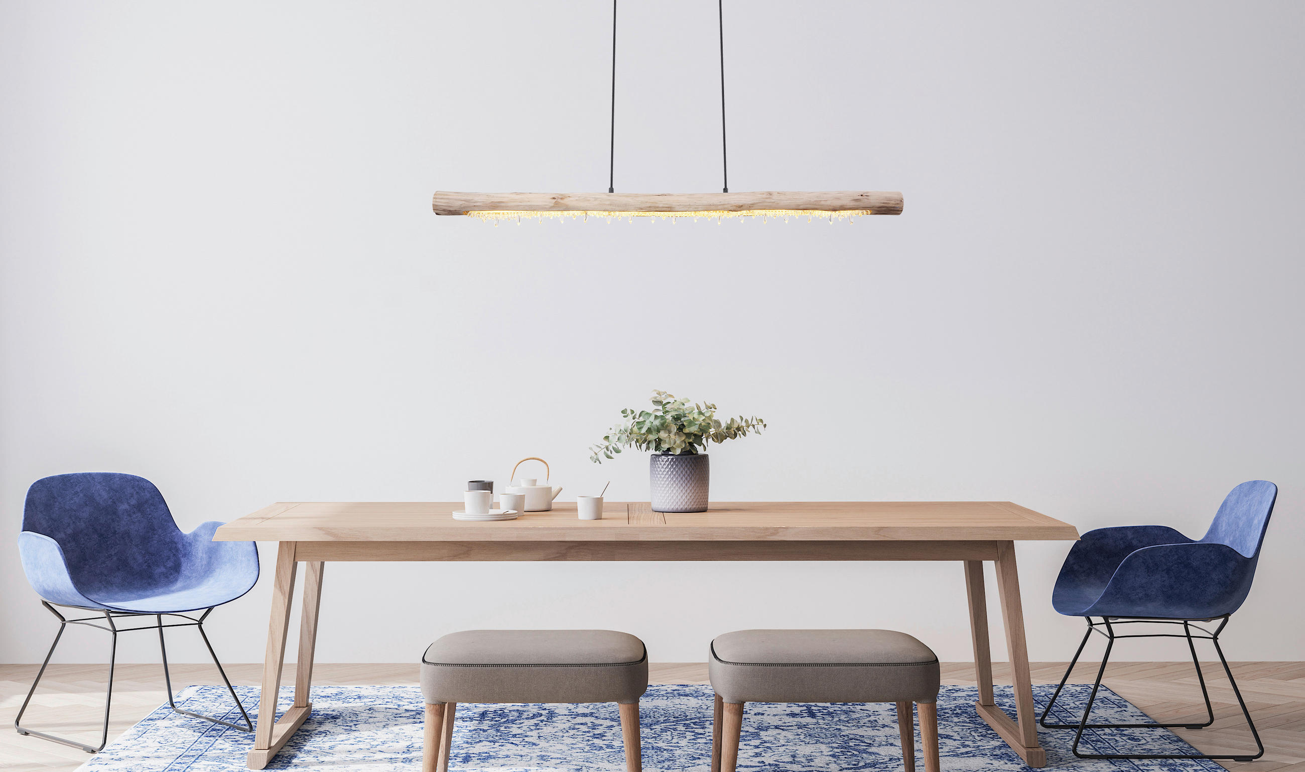 HÄNGELEUCHTE 120/7/150 cm   - Klar/Schwarz, Basics, Holz/Kunststoff (120/7/150cm) - Globo