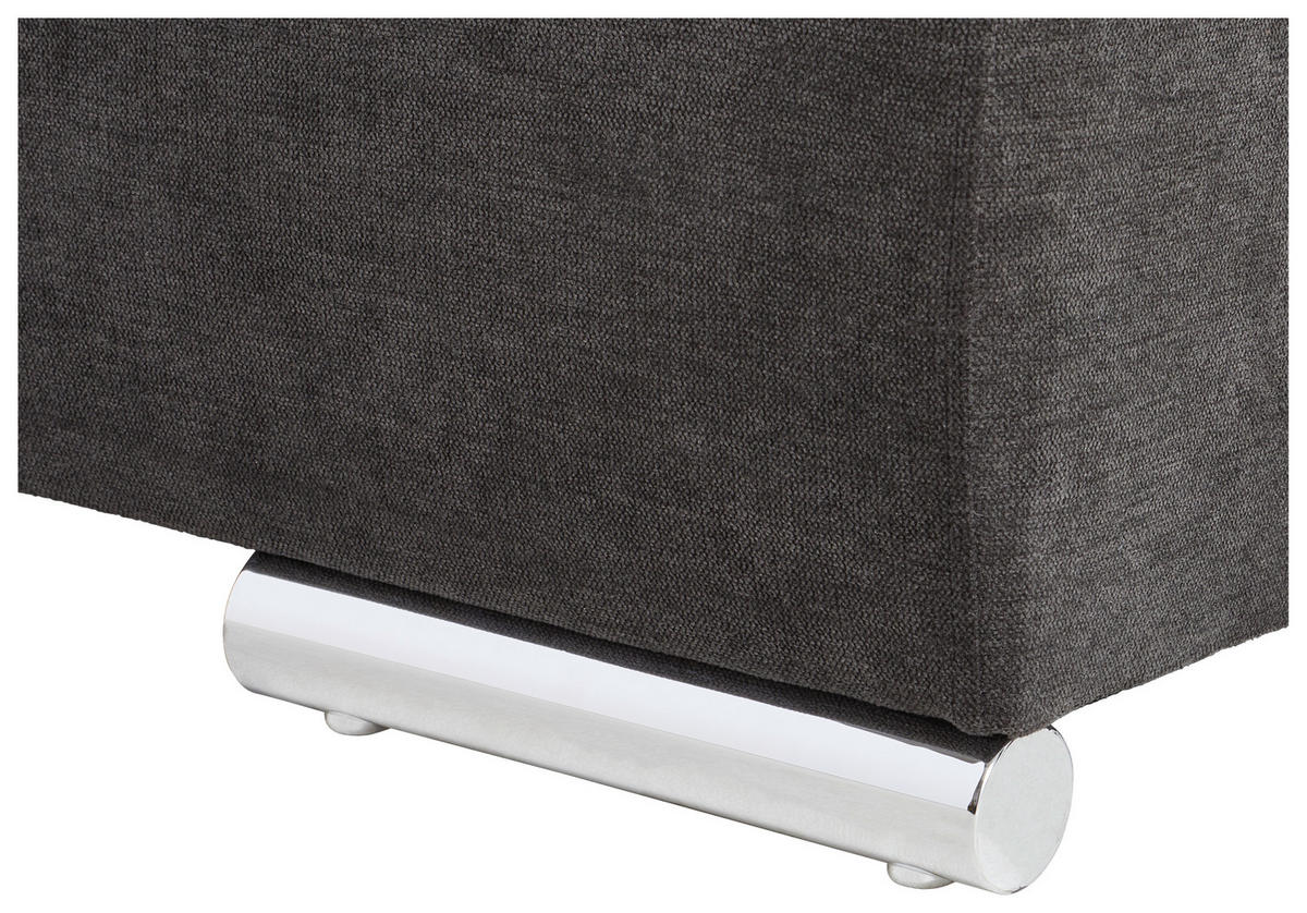 ECKSOFA in Chenille Schwarz, Petrol  - Chromfarben/Petrol, Konventionell, Kunststoff/Textil (168/240cm) - P & B