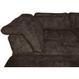 WOHNLANDSCHAFT in Struktur Mokka  - Schwarz/Mokka, KONVENTIONELL, Textil/Metall (253/357/188cm) - Carryhome