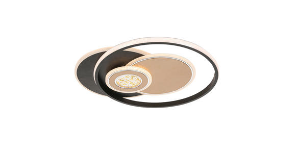 LED-DECKENLEUCHTE 49,5/42/6 cm   - Goldfarben/Schwarz, Design, Kunststoff/Metall (49,5/42/6cm) - Novel