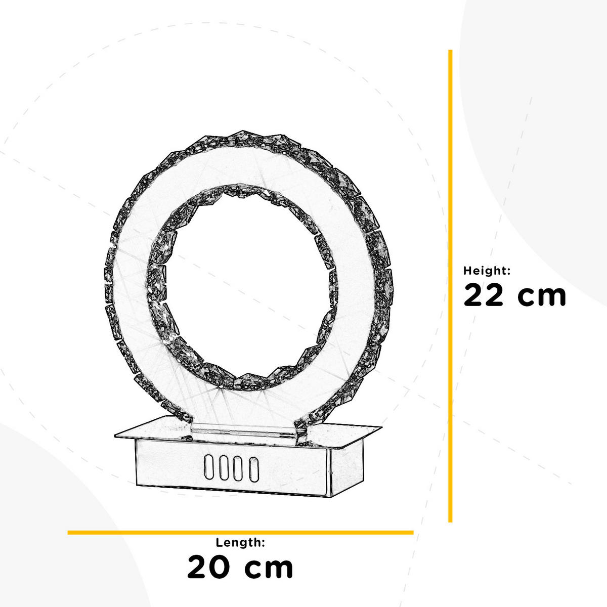 LED-TISCHLEUCHTE 20/15/22 cm   - Chromfarben, Design, Metall (20/15/22cm)
