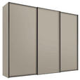 SCHWEBETÜRENSCHRANK  in Sandfarben  - Sandfarben/Graphitfarben, Design, Holzwerkstoff/Metall (249/240/68cm) - Moderano