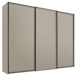 SCHWEBETÜRENSCHRANK  in Sandfarben  - Sandfarben/Graphitfarben, Design, Holzwerkstoff/Metall (249/240/68cm) - Moderano