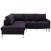 ECKSOFA in Mikrofaser Schwarz  - Chromfarben/Beige, Design, Textil/Metall (200/229cm) - Pure Home Lifestyle