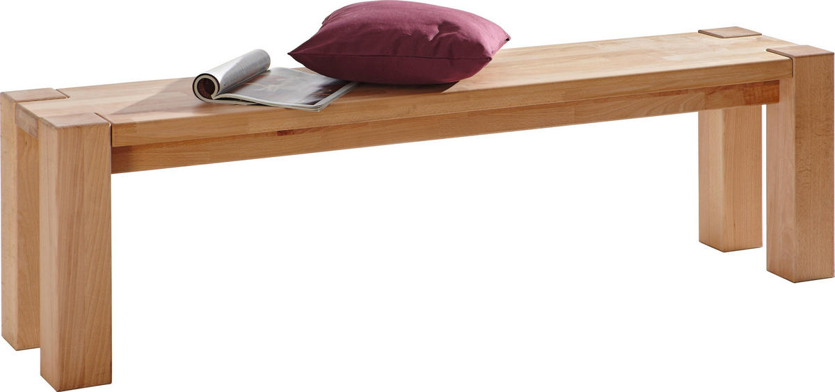SITZBANK 160/45/35 cm Kernbuche Kernbuche massiv  - Kernbuche, Natur, Holz (160/45/35cm) - Carryhome