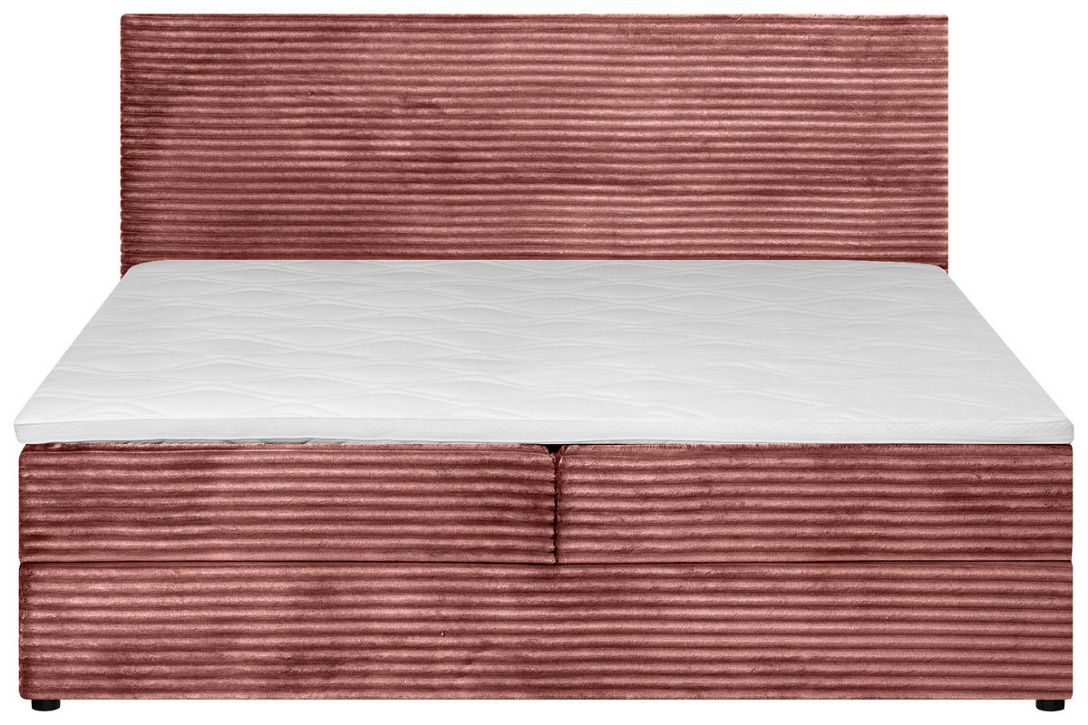 BOXBETT 140/200 cm  in Altrosa  - Schwarz/Altrosa, Trend, Kunststoff/Textil (140/200cm) - Boxxx
