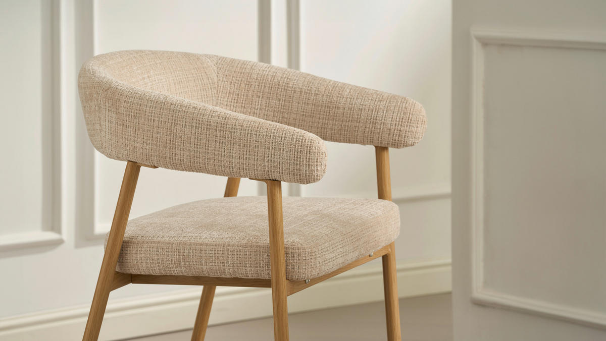 BARHOCKER in Eichefarben, Beige  - Eichefarben/Beige, MODERN, Holz/Textil (53/93/55cm) - Livetastic