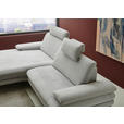 ECKSOFA in Chenille, Flachgewebe Silberfarben  284/180 cm  - Silberfarben/Schwarz, Design, Textil/Metall (284/180cm) - Dieter Knoll