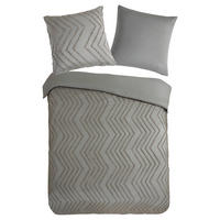 BETTWÄSCHE Zigzag Mikrofaser 155/220 cm  - Grau, Basics, Textil (155/220cm)