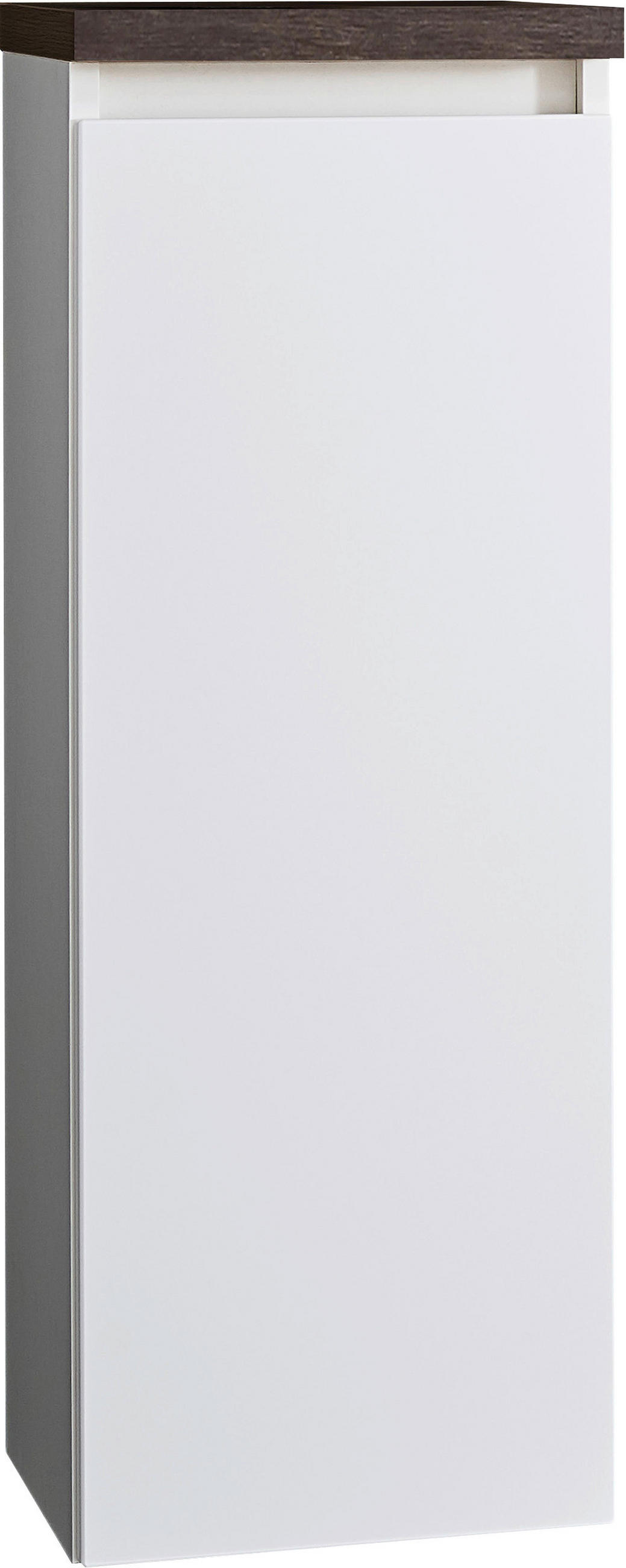 MIDISCHRANK 30/85,8/30 cm  - Weiss/Eichefarben, Design, Glas/Holzwerkstoff (30/85,8/30cm) - Novel