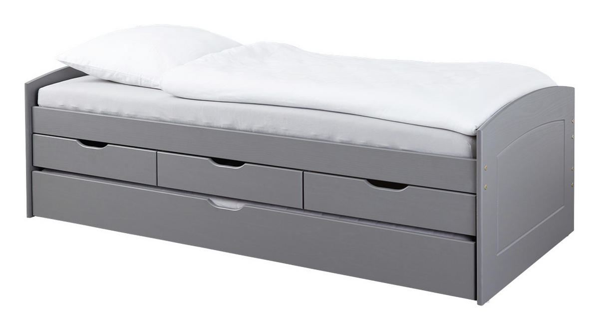 STAURAUMBETT 90/200 cm  in Grau  - Grau, LIFESTYLE, Holz (90/200cm) - Carryhome
