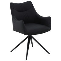 NASLANJAČ, kovina, usnje črna  - črna, Moderno, kovina/usnje (57/86,5/61,5cm) - Novel