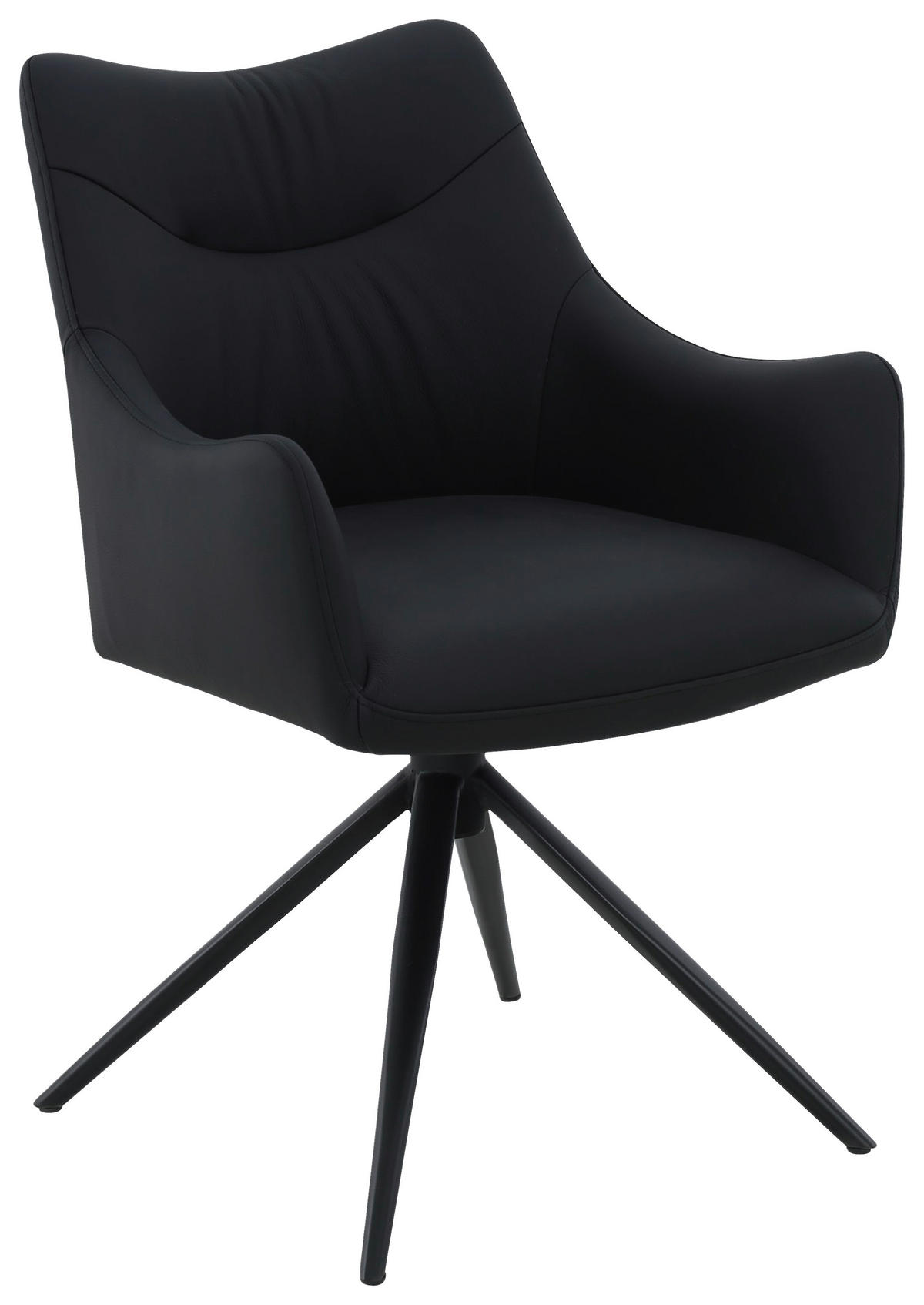 NASLANJAČ, kovina, usnje črna  - črna, Moderno, kovina/usnje (57/86,5/61,5cm) - Novel